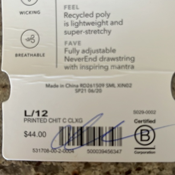 NWT ATHLETA GIRL PRINTED CHIT CHAT CAPRI L/12 - Picture 6 of 6